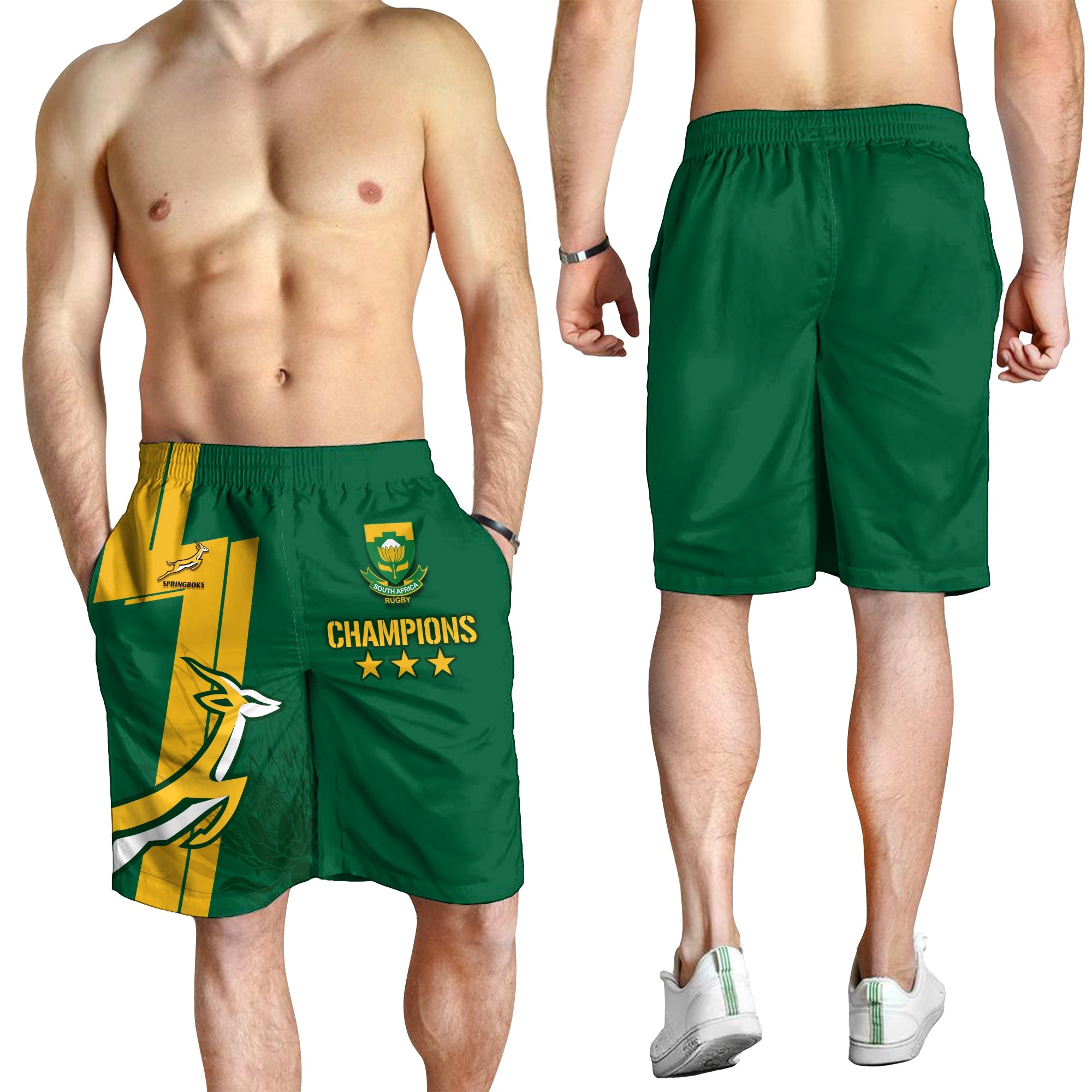 South Africa Men Shorts Rugby 7s 2022 Champion Springboks - Vibe Hoodie Shop