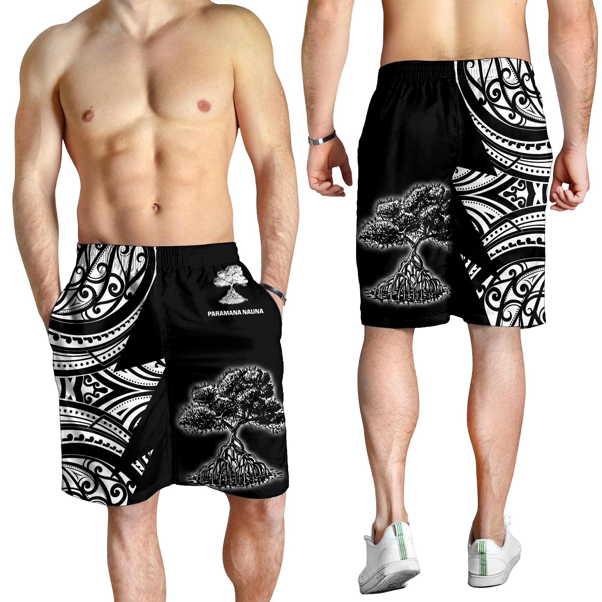 Paramana Nauna Men Shorts Aotearoa Maori Style - Vibe Hoodie Shop