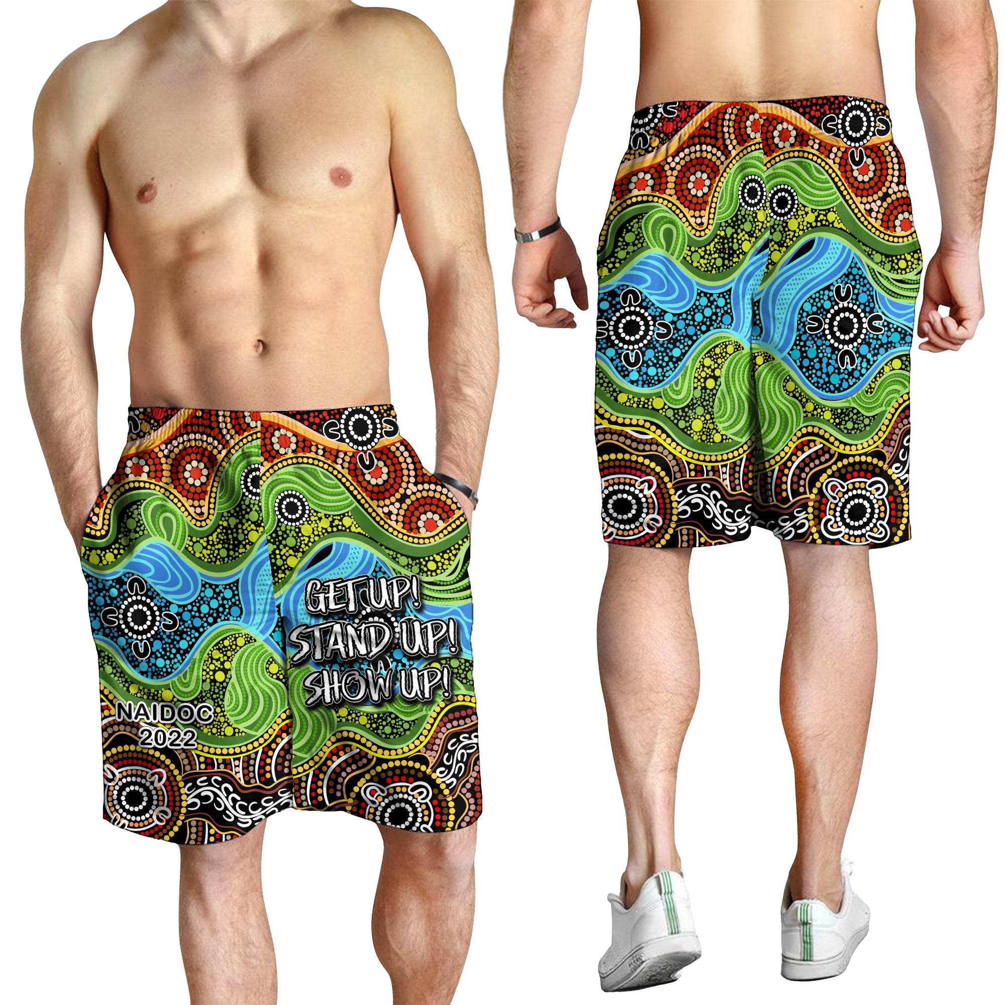 NAIDOC Week 2022 Men Short Indigenous Style - Vibe Hoodie Shop