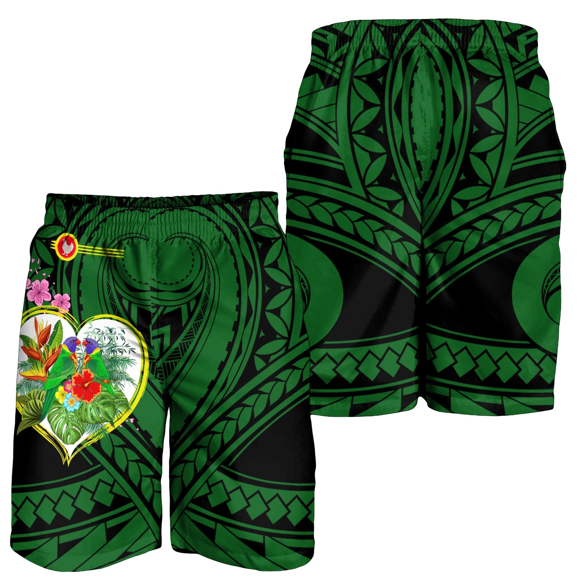 American Samoa All Over Print Men's Shorts - The Love Of Blue Crowned Lory - Vibe Hoodie Shop