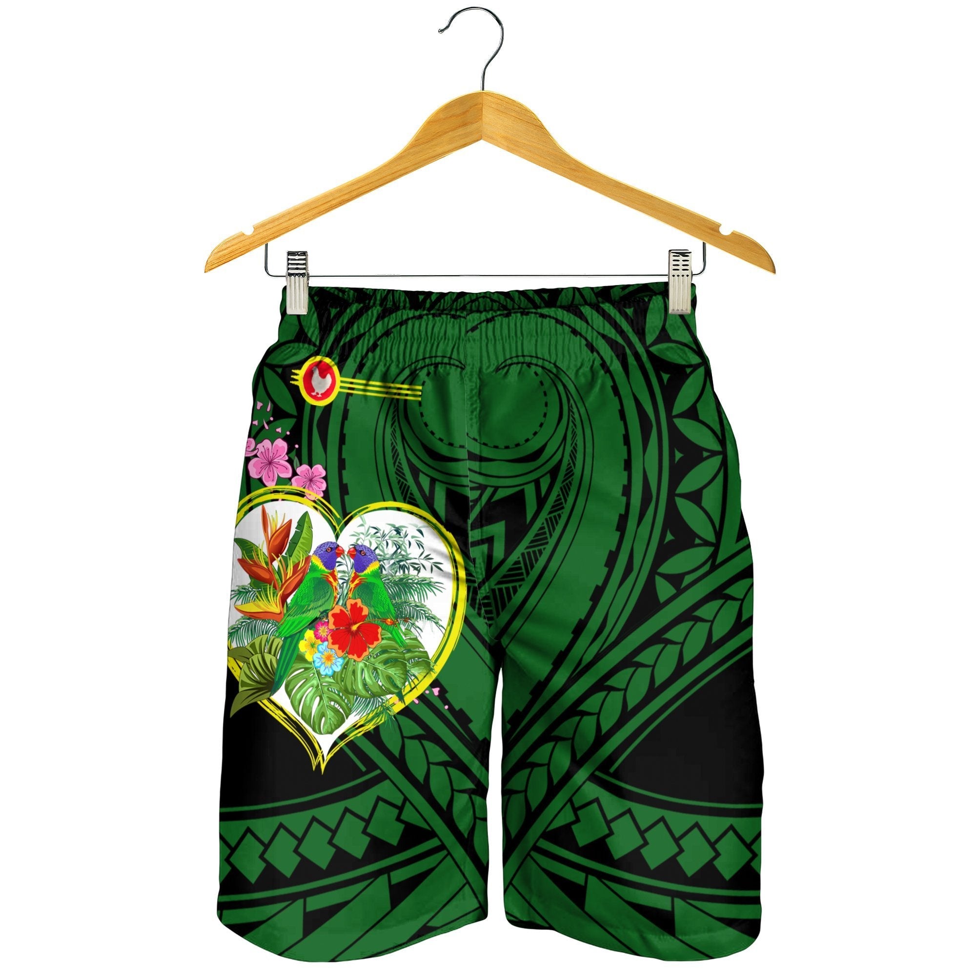 American Samoa All Over Print Men's Shorts - The Love Of Blue Crowned Lory - Vibe Hoodie Shop