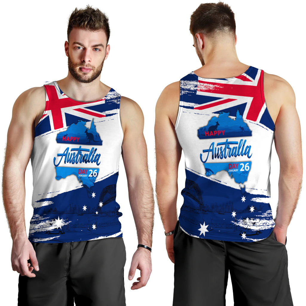 Happy Australia Day January 26 Men Tank Top - - Vibe Hoodie Shop
