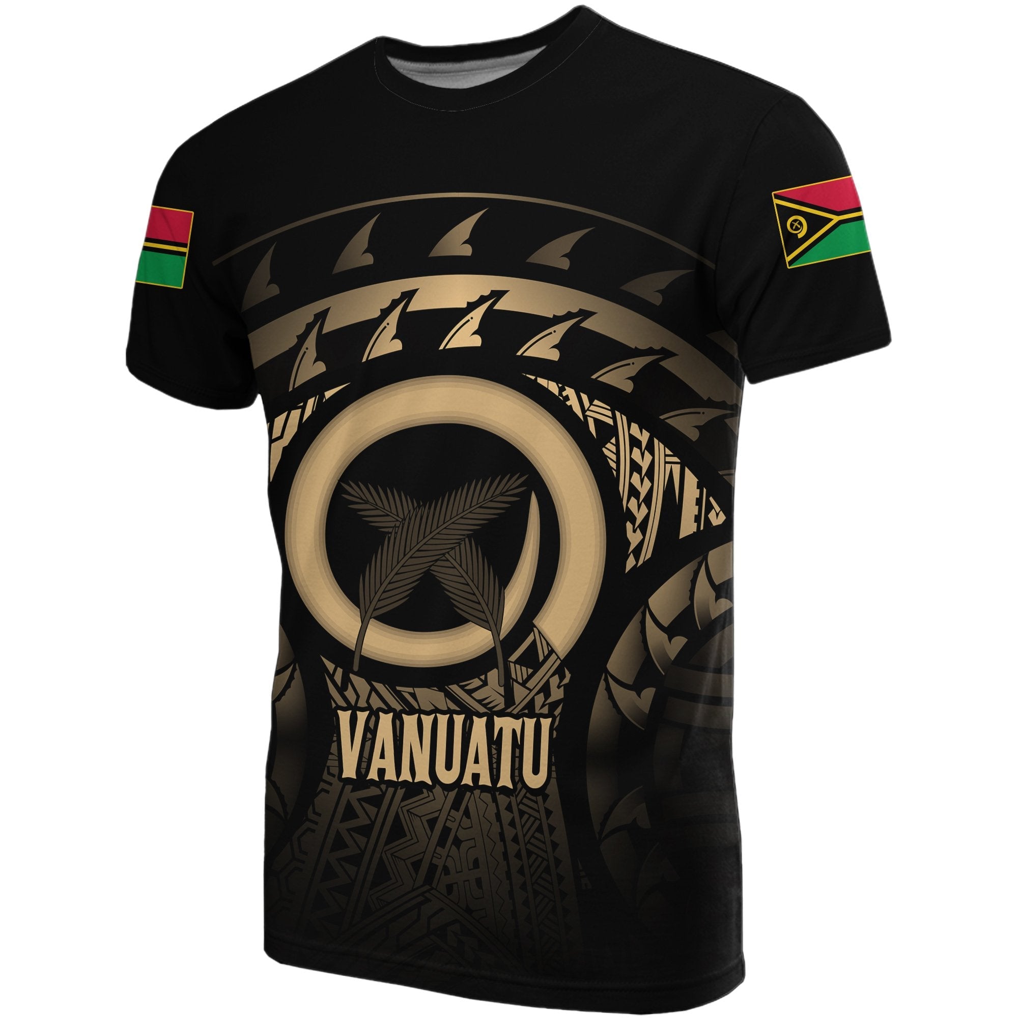 Vanuatu Turtle Hibiscus T shirt (Gold) - Vibe Hoodie Shop