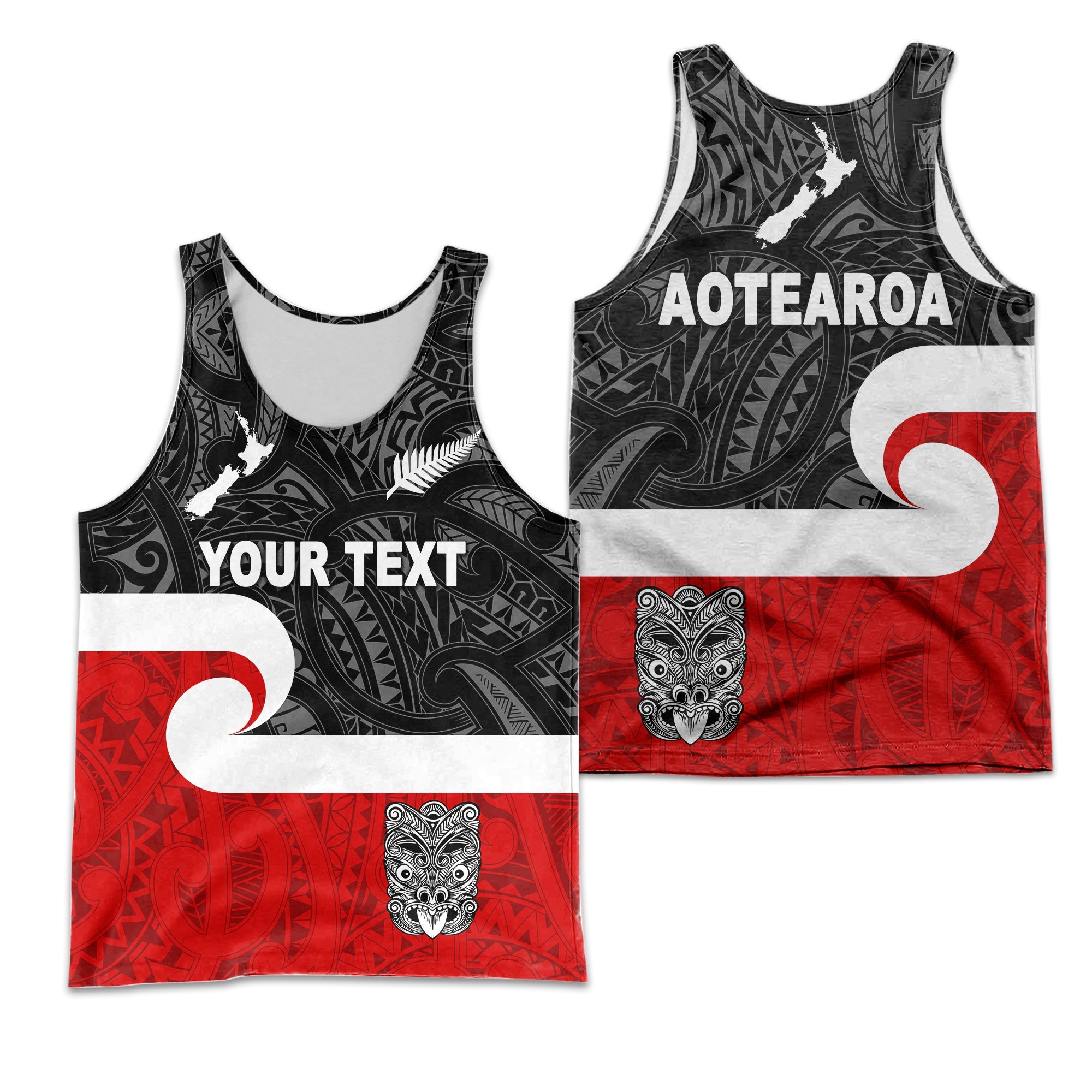 (Custom Personalised) Maori Aotearoa Haka Men Tank Top New Zealand Simple - Vibe Hoodie Shop