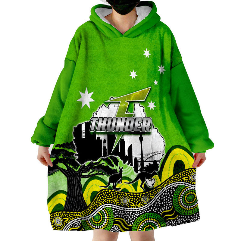 (Custom Personalised And Number) Happy Australia Day- Sydney Thunder Wearable Blanket Hoodie - Vibe Hoodie Shop