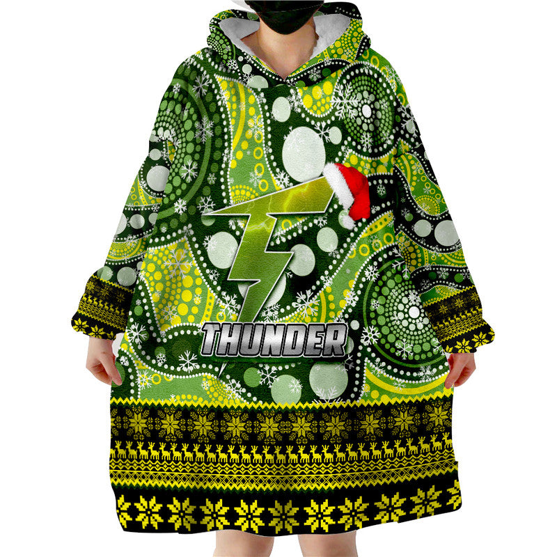 Sydney Thunder Christmas Mix Aboriginal Wearable Blanket Hoodie - Vibe Hoodie Shop