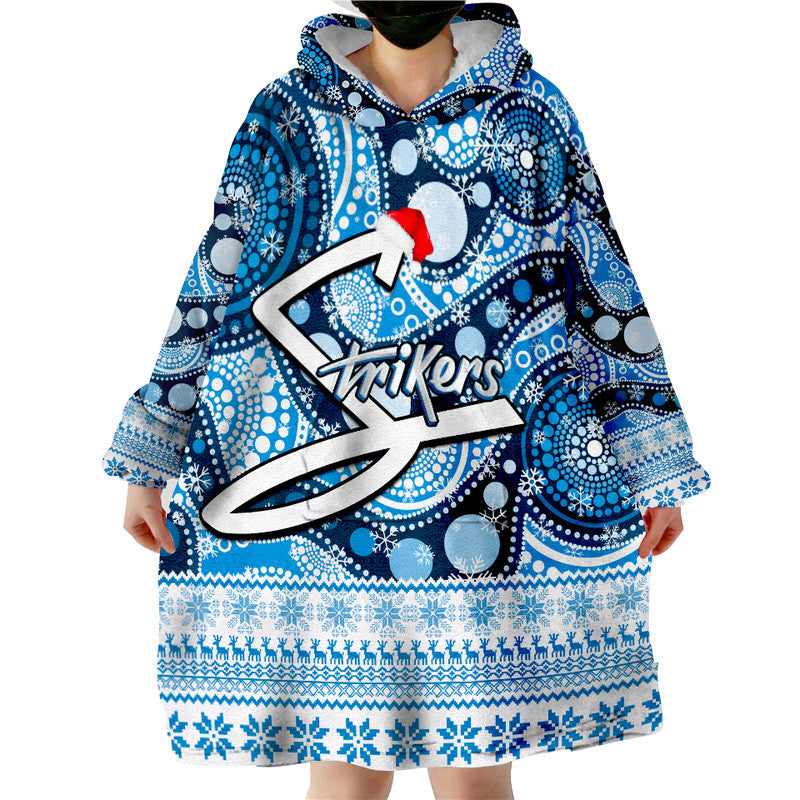 Adelaide Strikers Christmas Mix Aboriginal Wearable Blanket Hoodie - Vibe Hoodie Shop