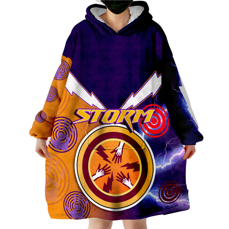 Storm Rugby Wearable Blanket Hoodie Aboriginal - Vibe Hoodie Shop