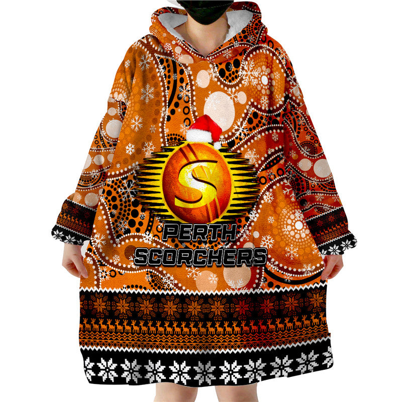 Perth Scorchers Christmas Mix Aboriginal Wearable Blanket Hoodie - Vibe Hoodie Shop