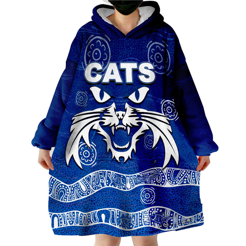Australian Football League-Cats Aboriginal Jersey Wearable Blanket Hoodie - Vibe Hoodie Shop
