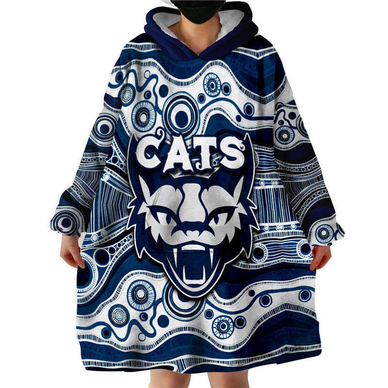 Australian Football League-Cats Indigenous Jersey Wearable Blanket Hoodie - Vibe Hoodie Shop