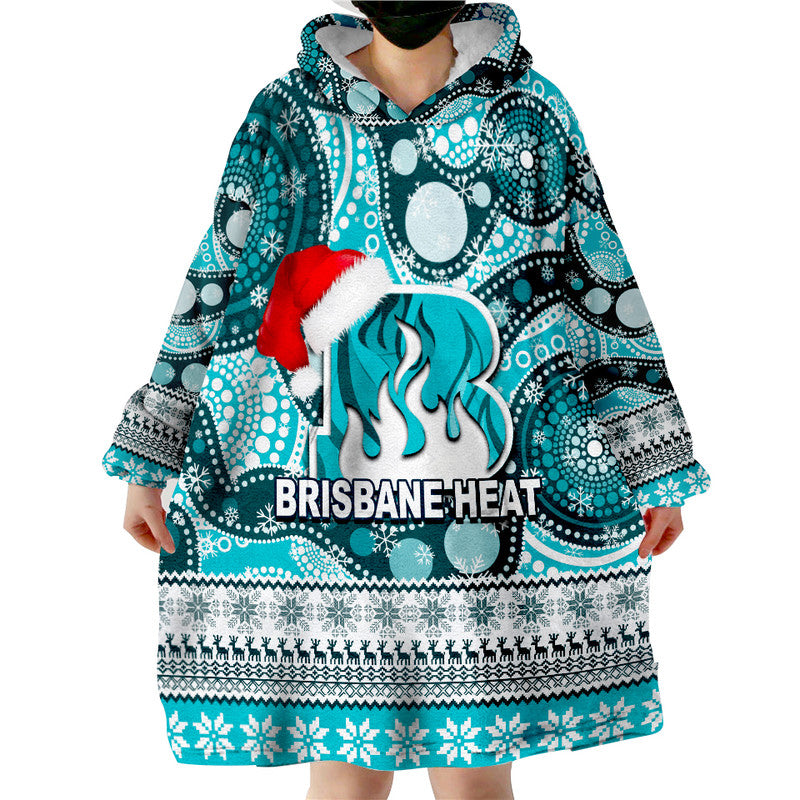 Brisbane Heat Christmas Mix Aboriginal Wearable Blanket Hoodie - Vibe Hoodie Shop