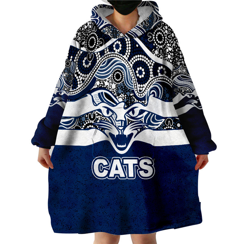 Geelong Cats Indigenous Basic Style Wearable Blanket Hoodie - Vibe Hoodie Shop