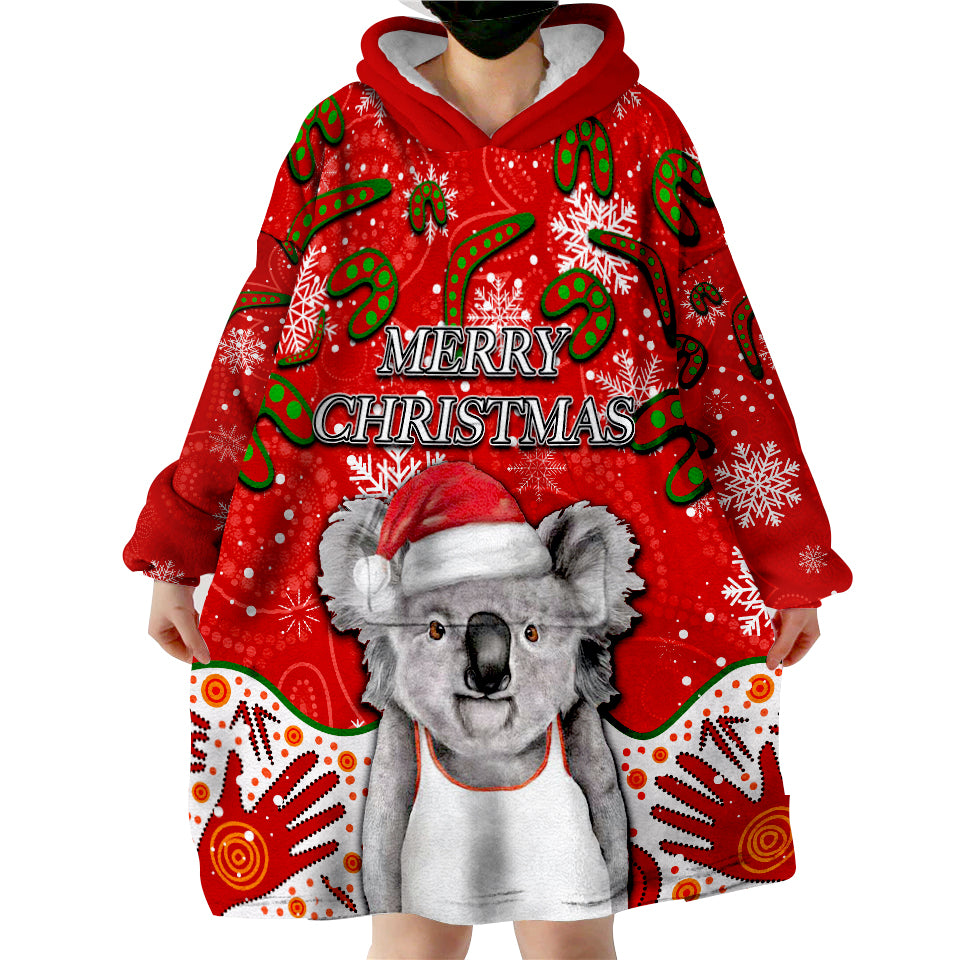 Australia Koala Wearable Blanket Hoodie Christmas Mix Aboriginal - Vibe Hoodie Shop