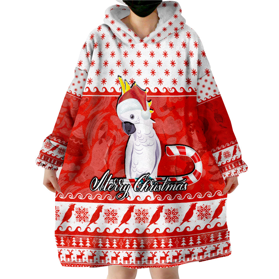 Cockatoo Wearable Blanket Hoodie Christmas Australia Red Style - Vibe Hoodie Shop