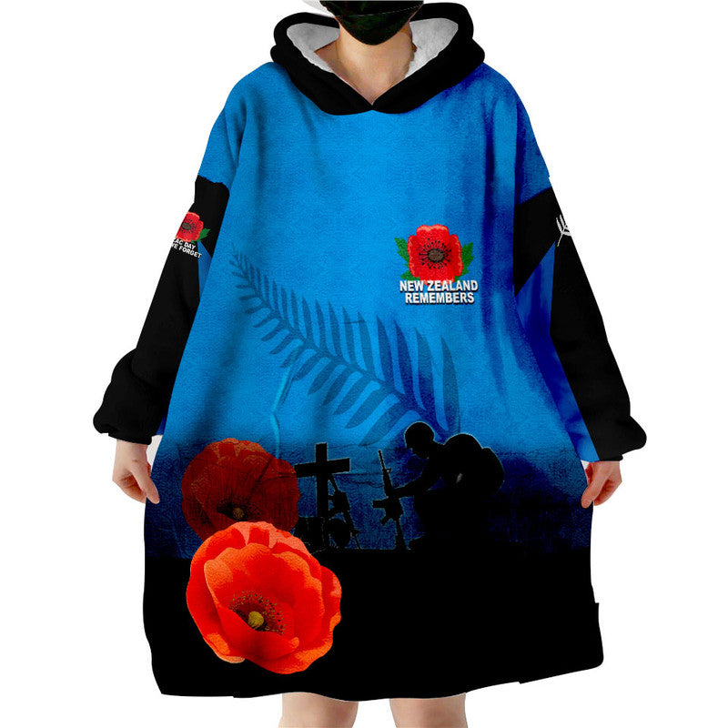 Anzac Day- New Zealand Remembers Wearable Blanket Hoodie - Vibe Hoodie Shop