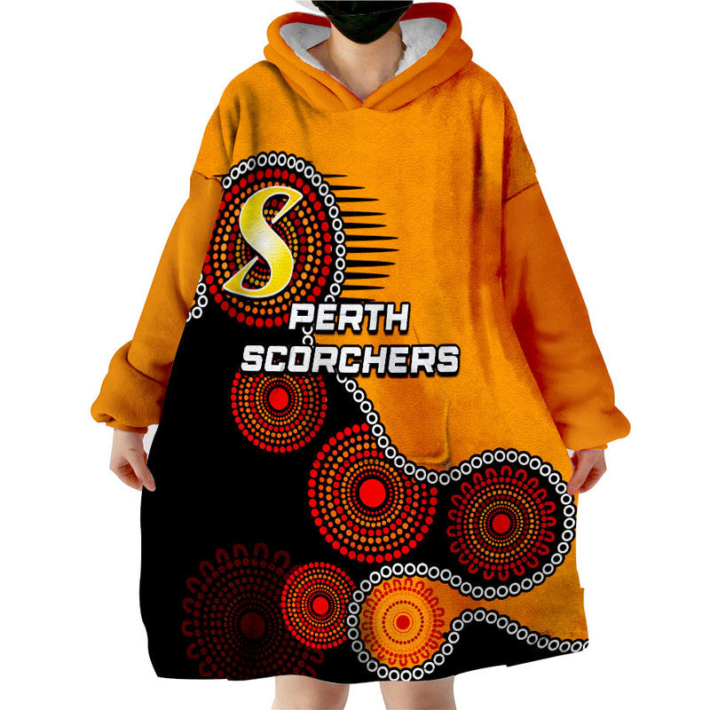 Perth Scochers Wearable Blanket Hoodie Aboriginal Circle - Vibe Hoodie Shop