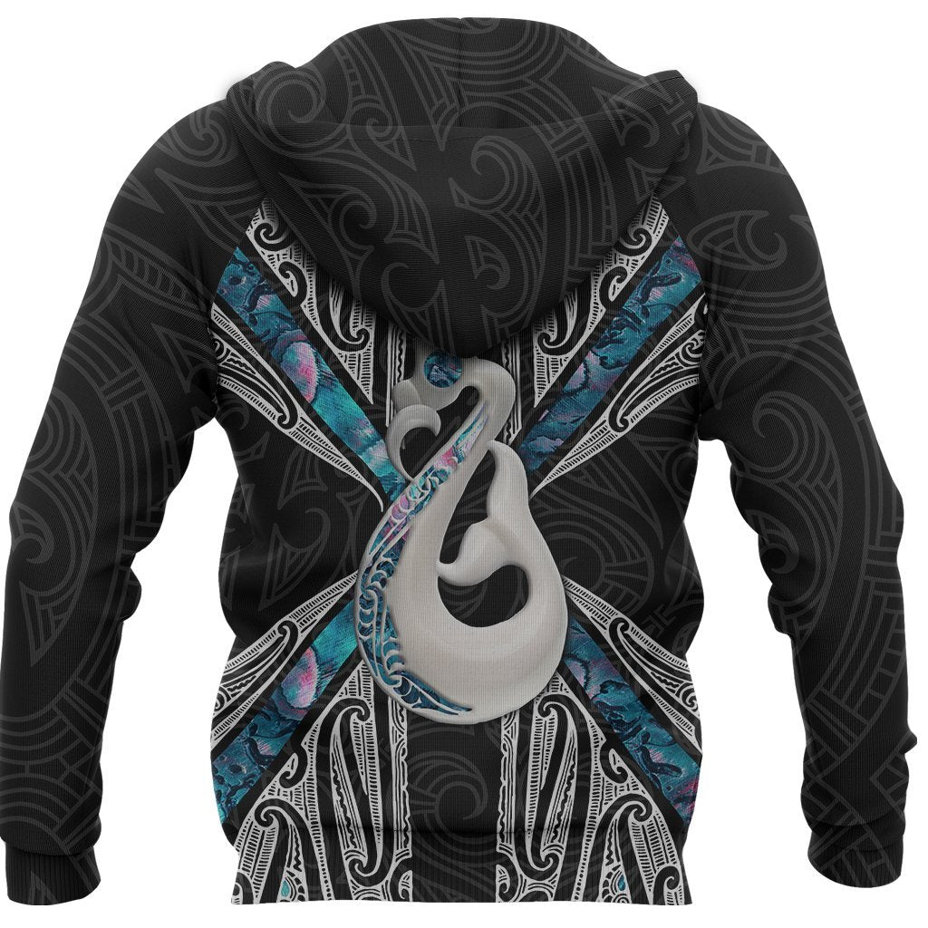 Maori Moko Tattoo Zip Hoodie, Manaia Paua Shell Full Zip Hoodie - Vibe Hoodie Shop