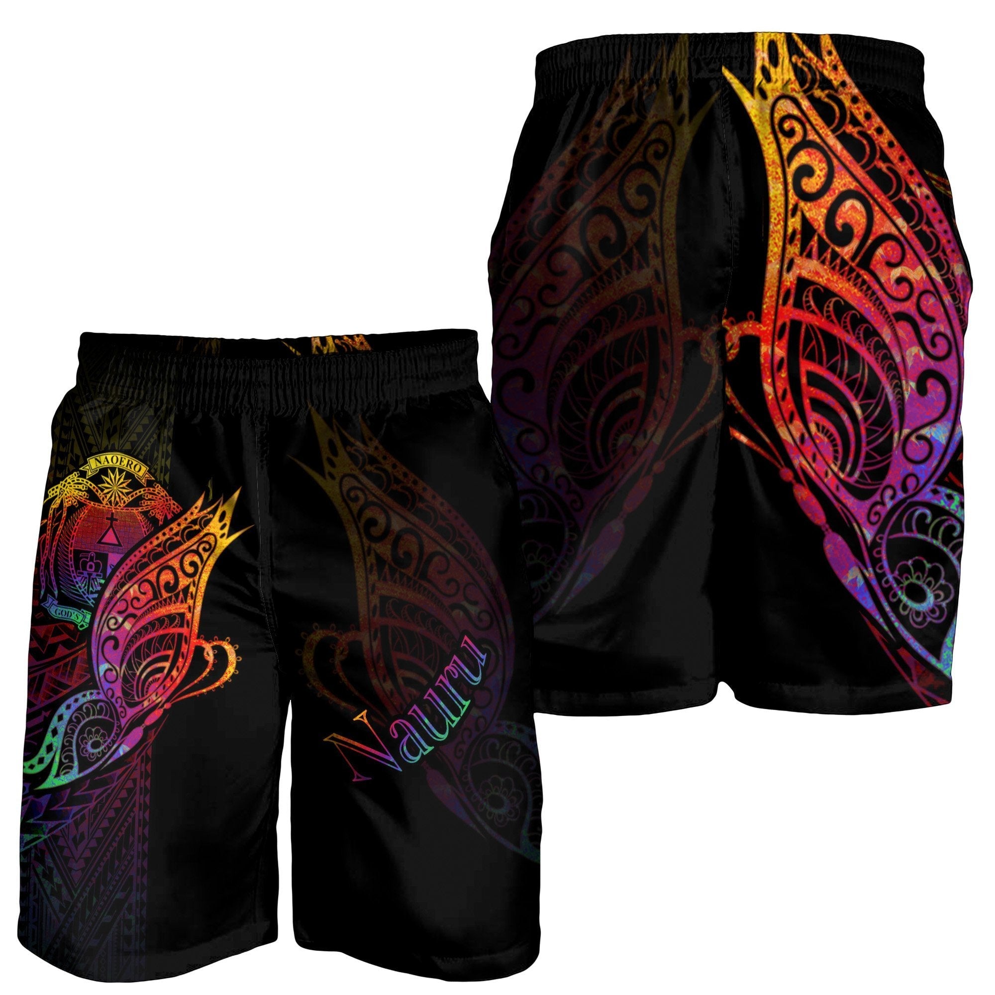 Nauru Men's Shorts - Butterfly Polynesian Style - Vibe Hoodie Shop