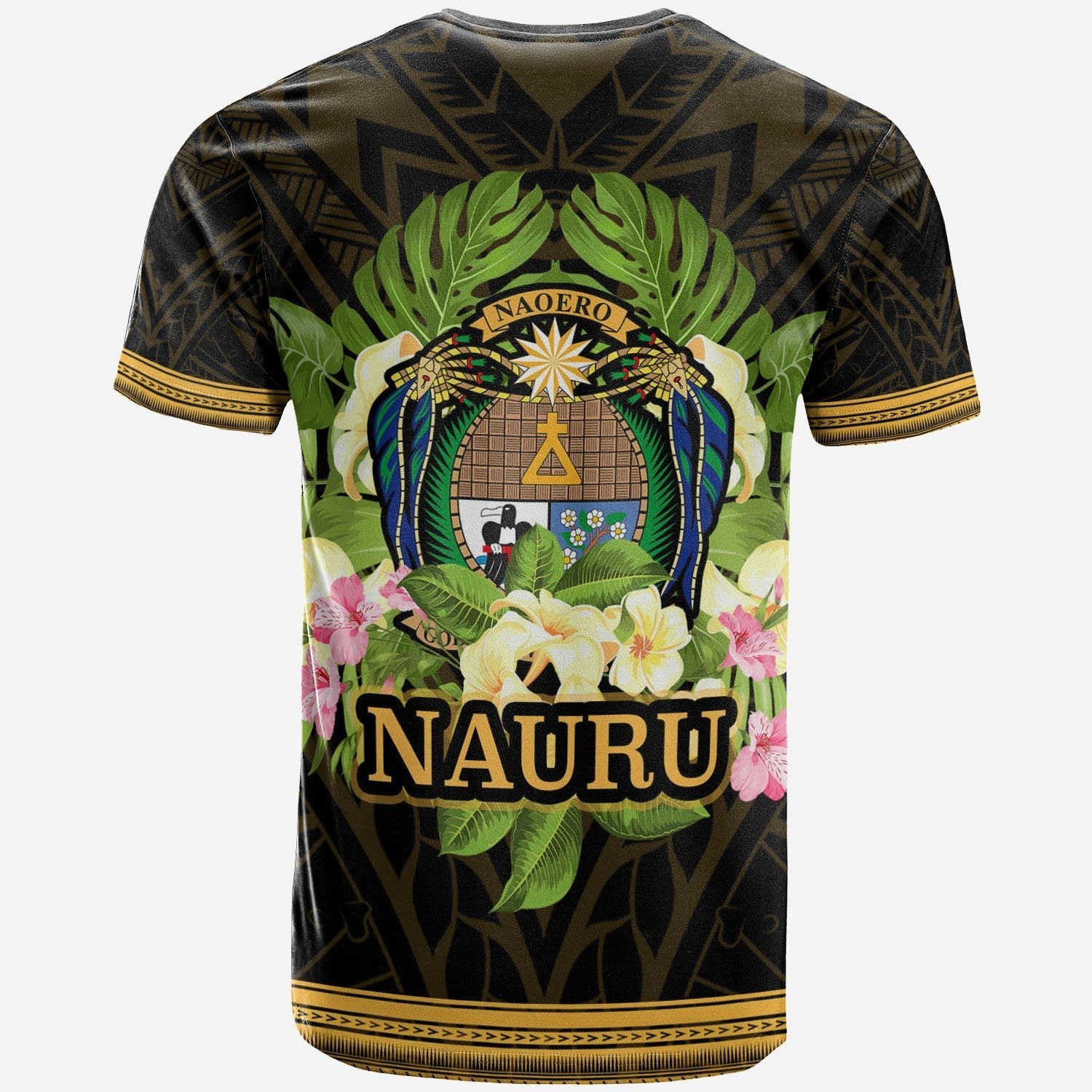 Nauru T shirt - Polynesian Gold Patterns Collection - Vibe Hoodie Shop