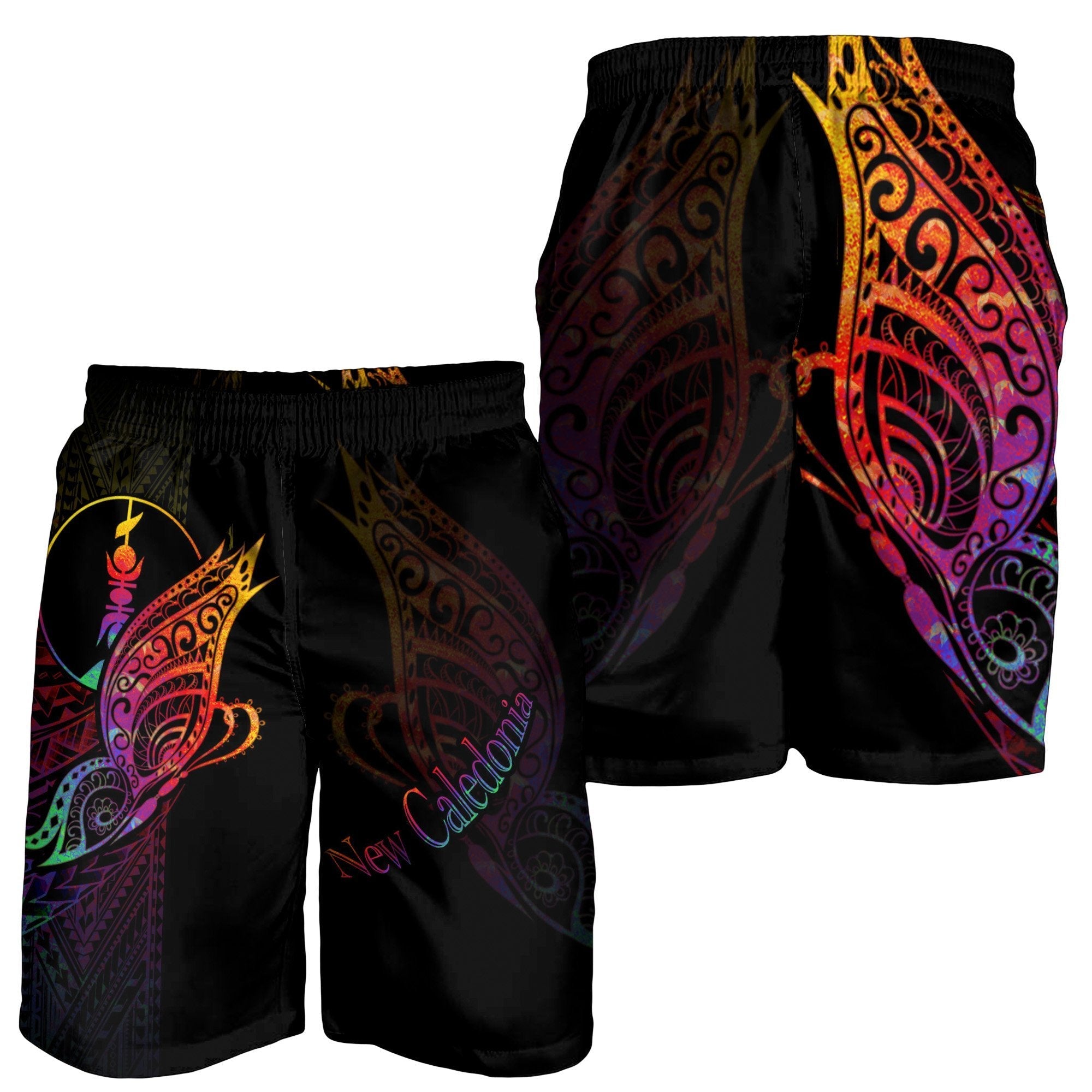 New Caledonia Men's Shorts - Butterfly Polynesian Style - Vibe Hoodie Shop