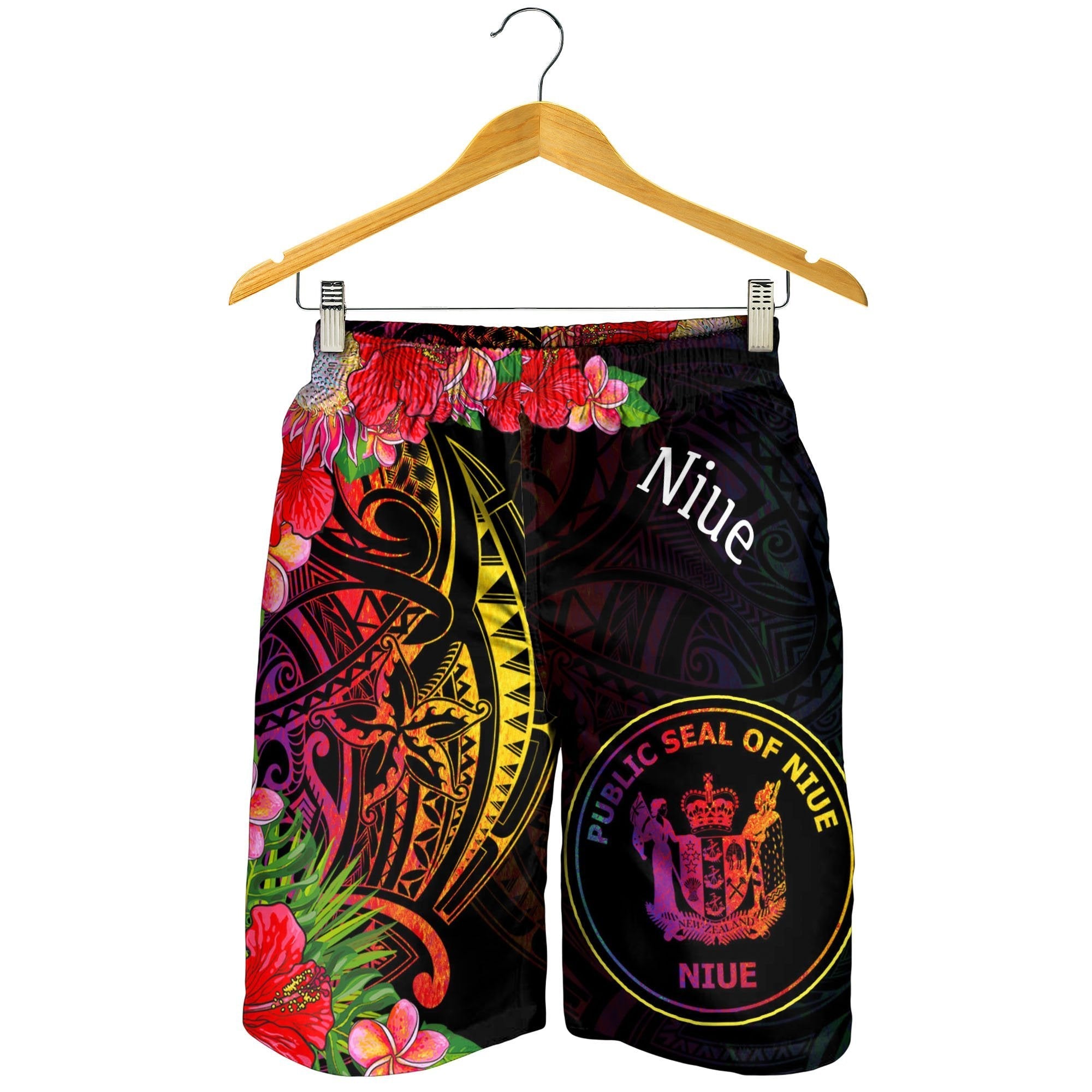 Niue Men's Shorts - Tropical Hippie Style - Vibe Hoodie Shop