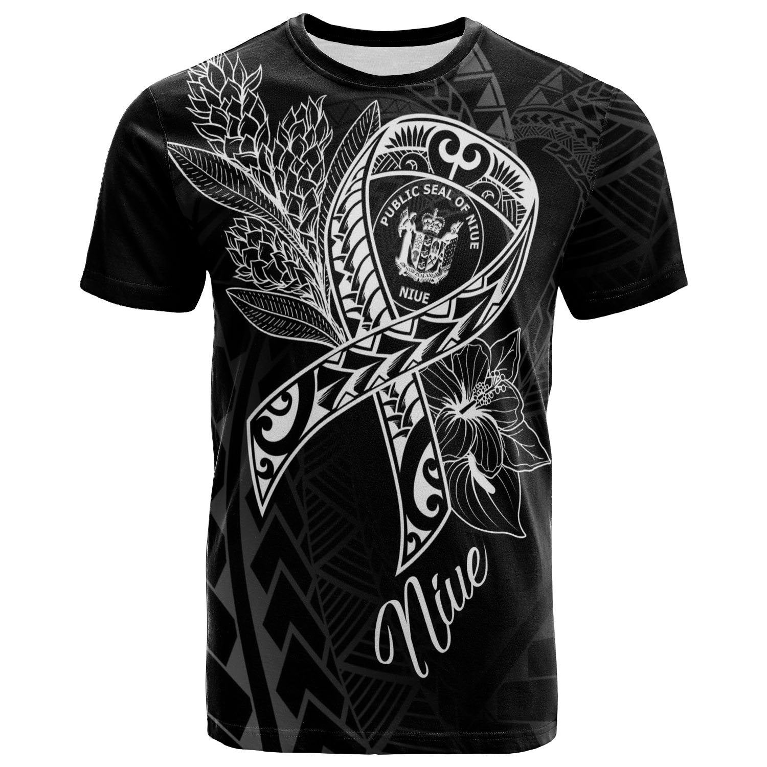 Niue T shirt - Ribbon Polynesian Style - Vibe Hoodie Shop