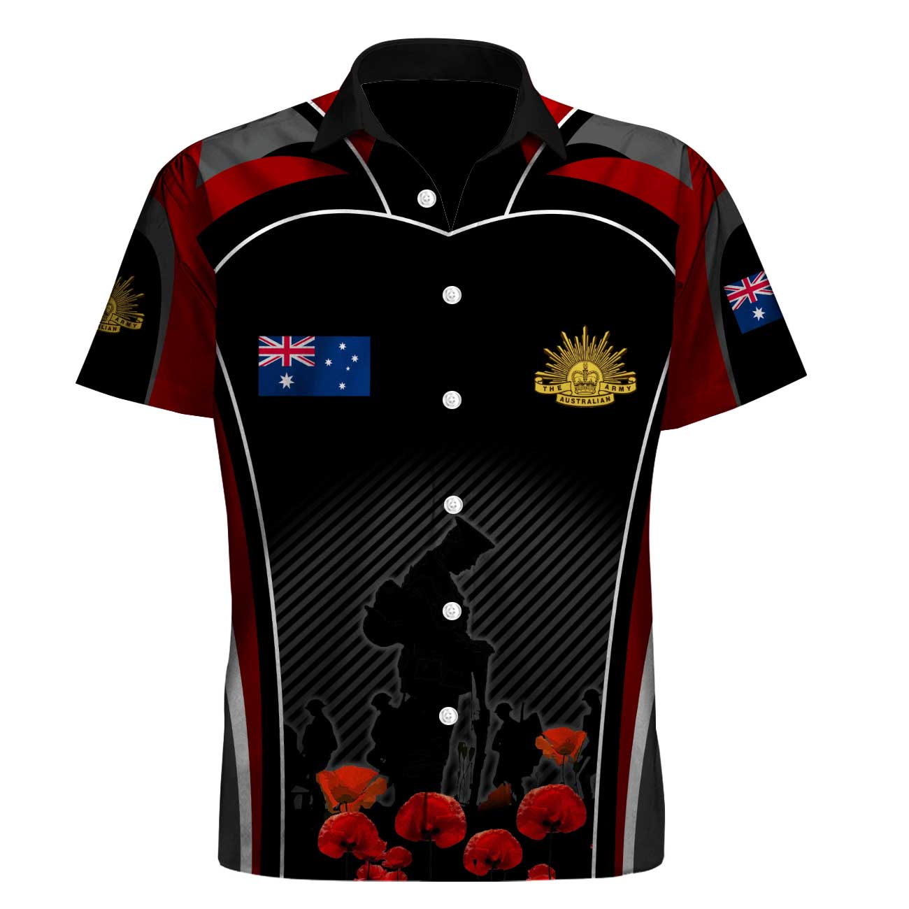 ANZAC Short Sleeve Shirt - National day of Remembrance - Vibe Hoodie Shop