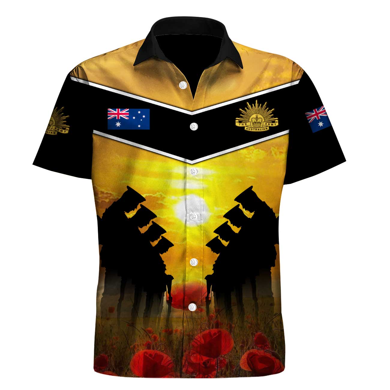 ANZAC Short Sleeve Shirt - A Day We Will Never Forget - Vibe Hoodie Shop