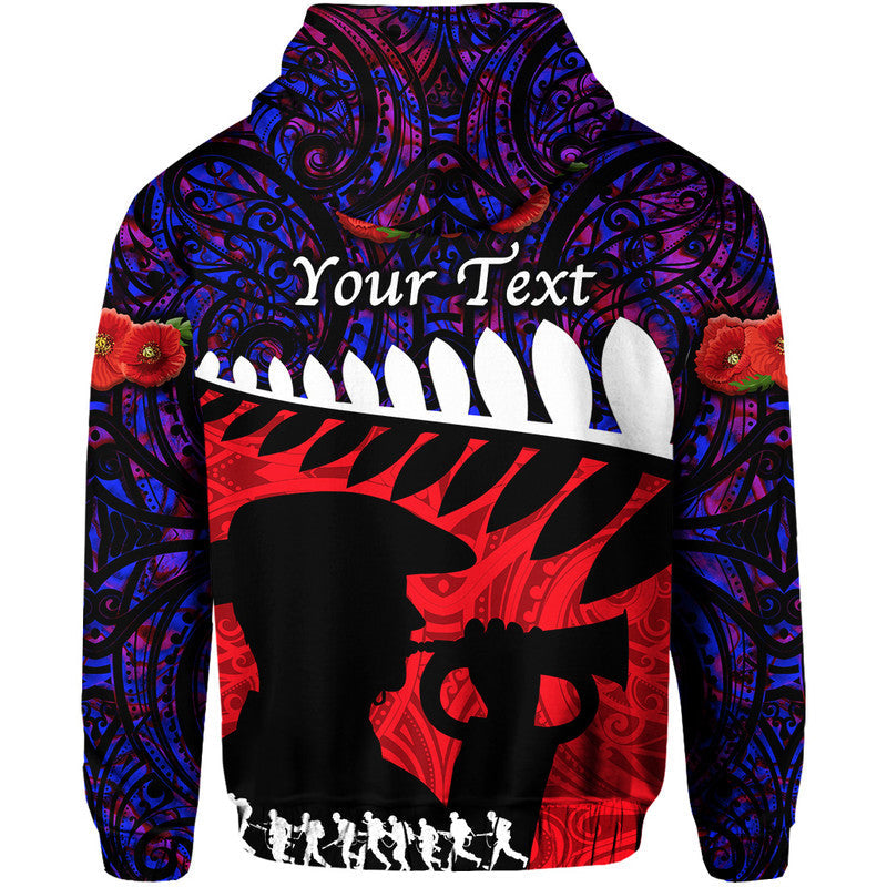 (Custom Personalised) New Zealand Maori ANZAC Zip Up And Pullover Hoodie Remembrance Soldier - Purple LT8 - Vibe Hoodie Shop