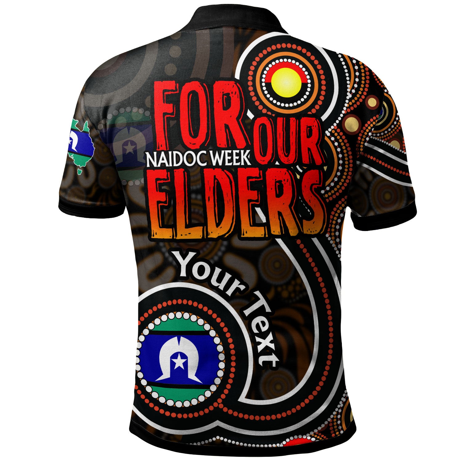 NAIDOC Week 2023 Polo Shirt - Custom For Our Elders Aboriginal Inspired Dot Art Polo Shirt - Vibe Hoodie Shop