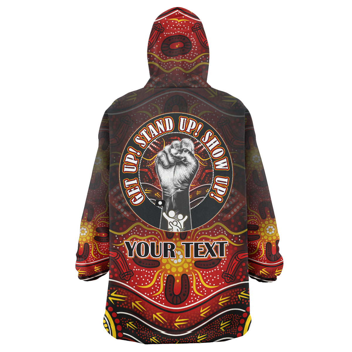 NAIDOC Week 2023 Wearable Blanket Hoodie - Custom Naidoc Family Aboriginal Inspired Dot Art Wearable Blanket Hoodie - Vibe Hoodie Shop