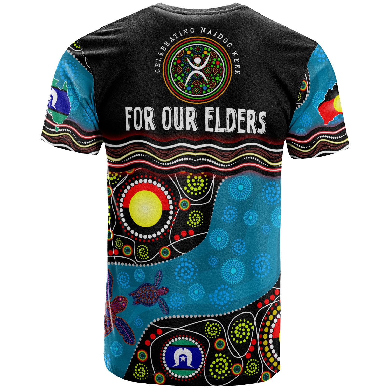 NAIDOC Week 2023 T-shirt - Custom Australia Culture Art With River And Tortoise Aboriginal Inspired Dot Art T-shirt - Vibe Hoodie Shop