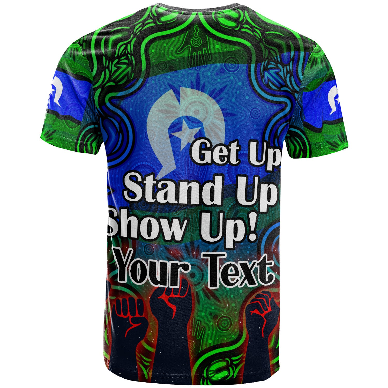 Australia NAIDOC Week 2023 T-shirt - Custom Black Raised Hands With Aboriginal Inspired Patterns T-shirt - Vibe Hoodie Shop