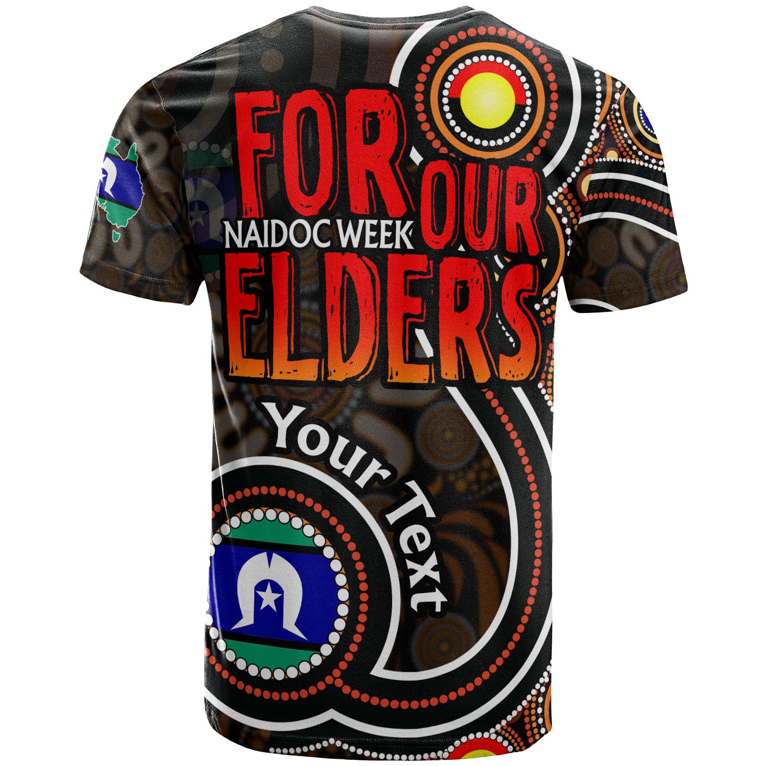 NAIDOC Week 2023 T-shirt - Custom For Our Elders Aboriginal Inspired Dot Art T-shirt - Vibe Hoodie Shop