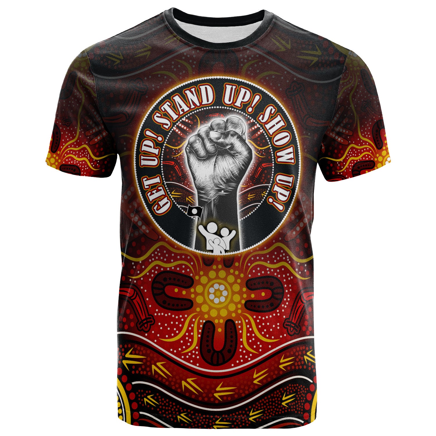 NAIDOC Week 2023 T-shirt - Custom Naidoc Family Aboriginal Inspired Dot Art T-shirt - Vibe Hoodie Shop