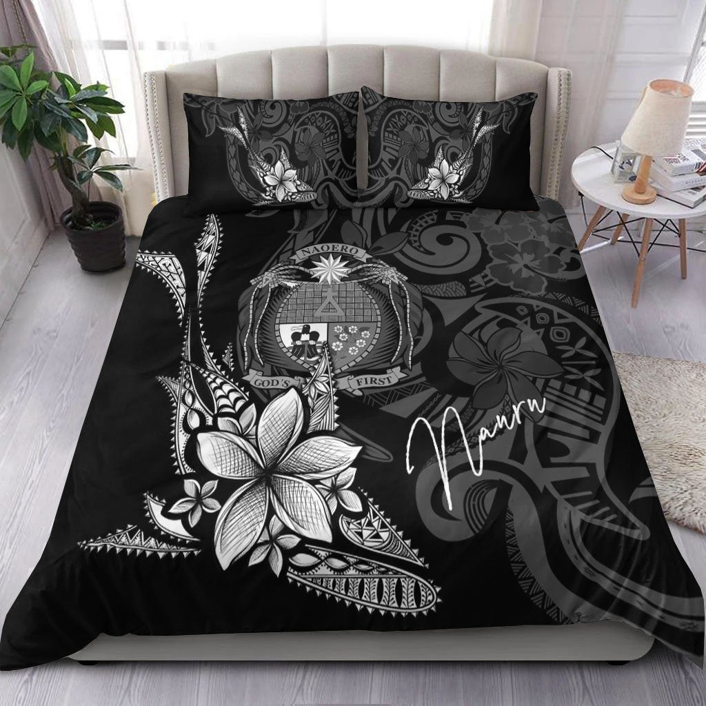 Nauru Bedding Set - Fish With Plumeria Flowers Style - Vibe Hoodie Shop