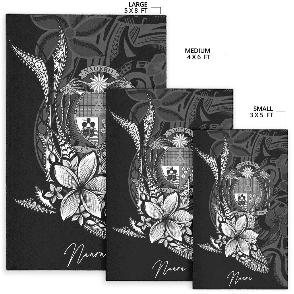 Nauru Area Rug - Fish With Plumeria Flowers Style - Vibe Hoodie Shop