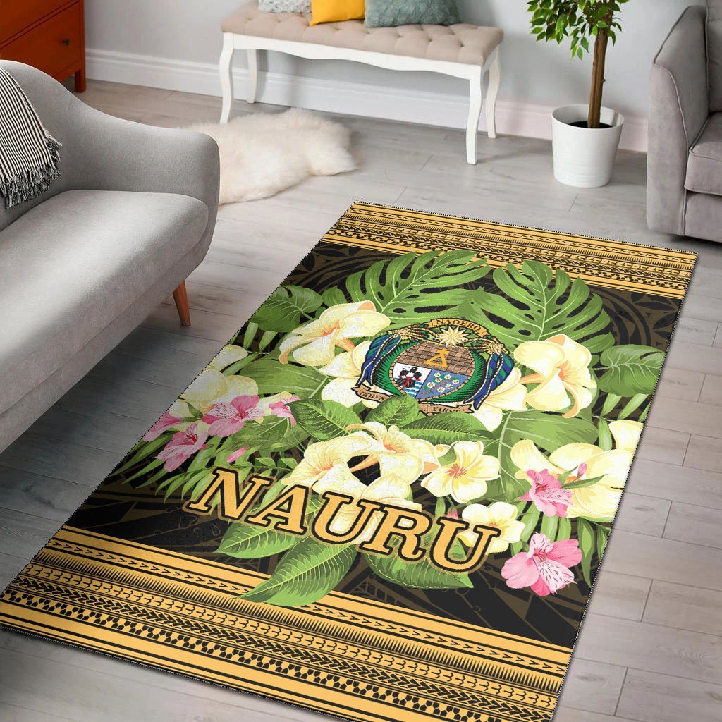 Nauru Area Rug - Polynesian Gold Patterns Collection - Vibe Hoodie Shop