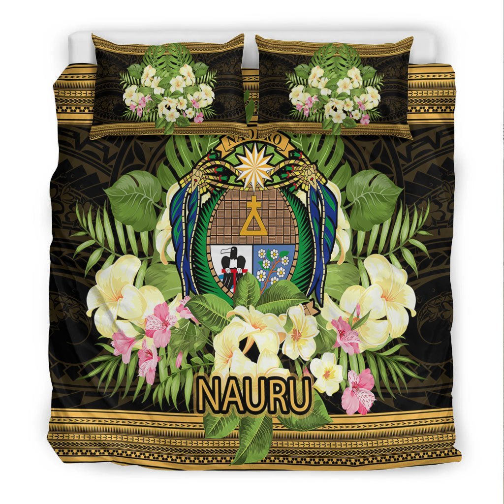 Nauru Bedding Set - Polynesian Gold Patterns Collection - Vibe Hoodie Shop
