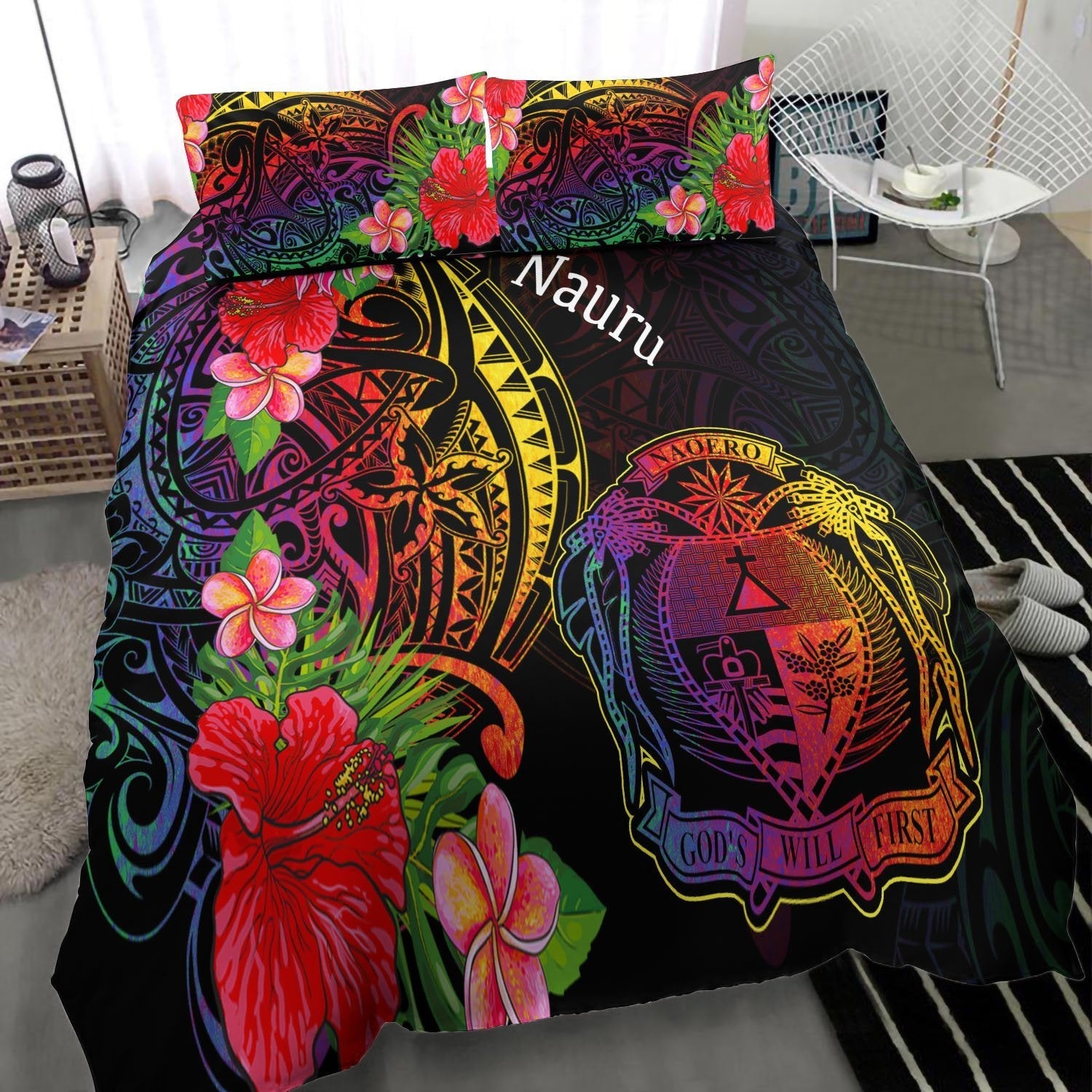 Nauru Bedding Set - Tropical Hippie Style - Vibe Hoodie Shop