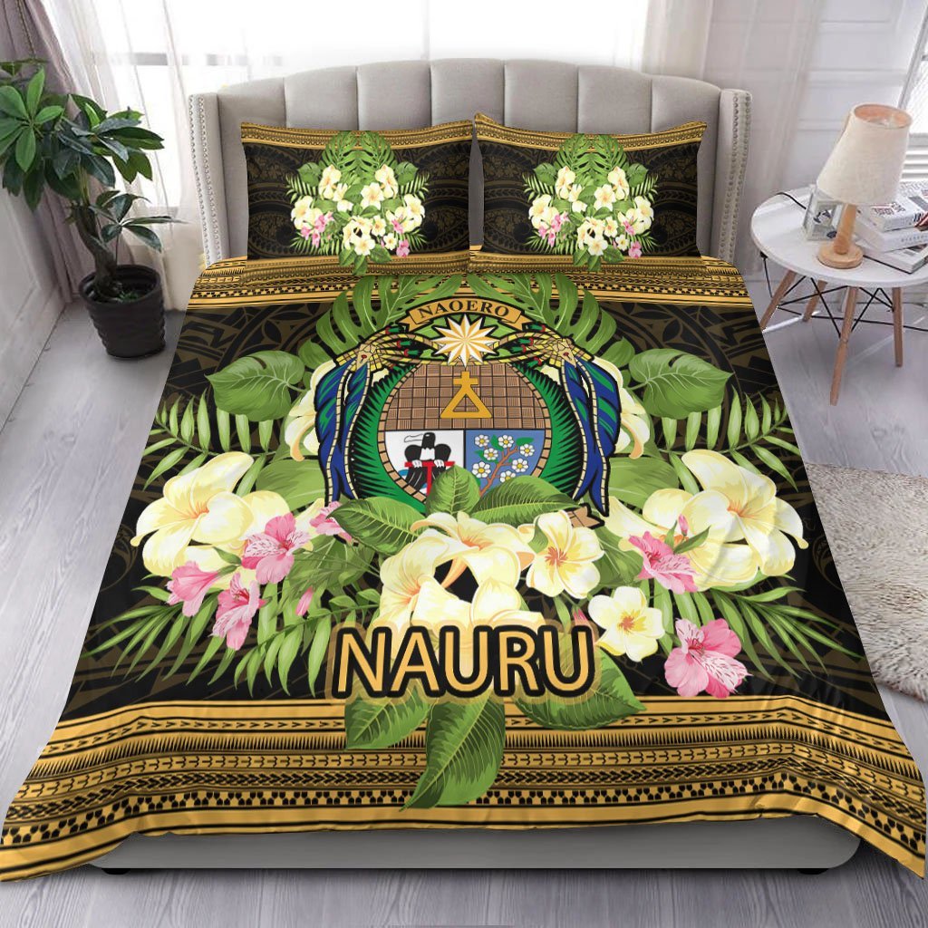 Nauru Bedding Set - Polynesian Gold Patterns Collection - Vibe Hoodie Shop