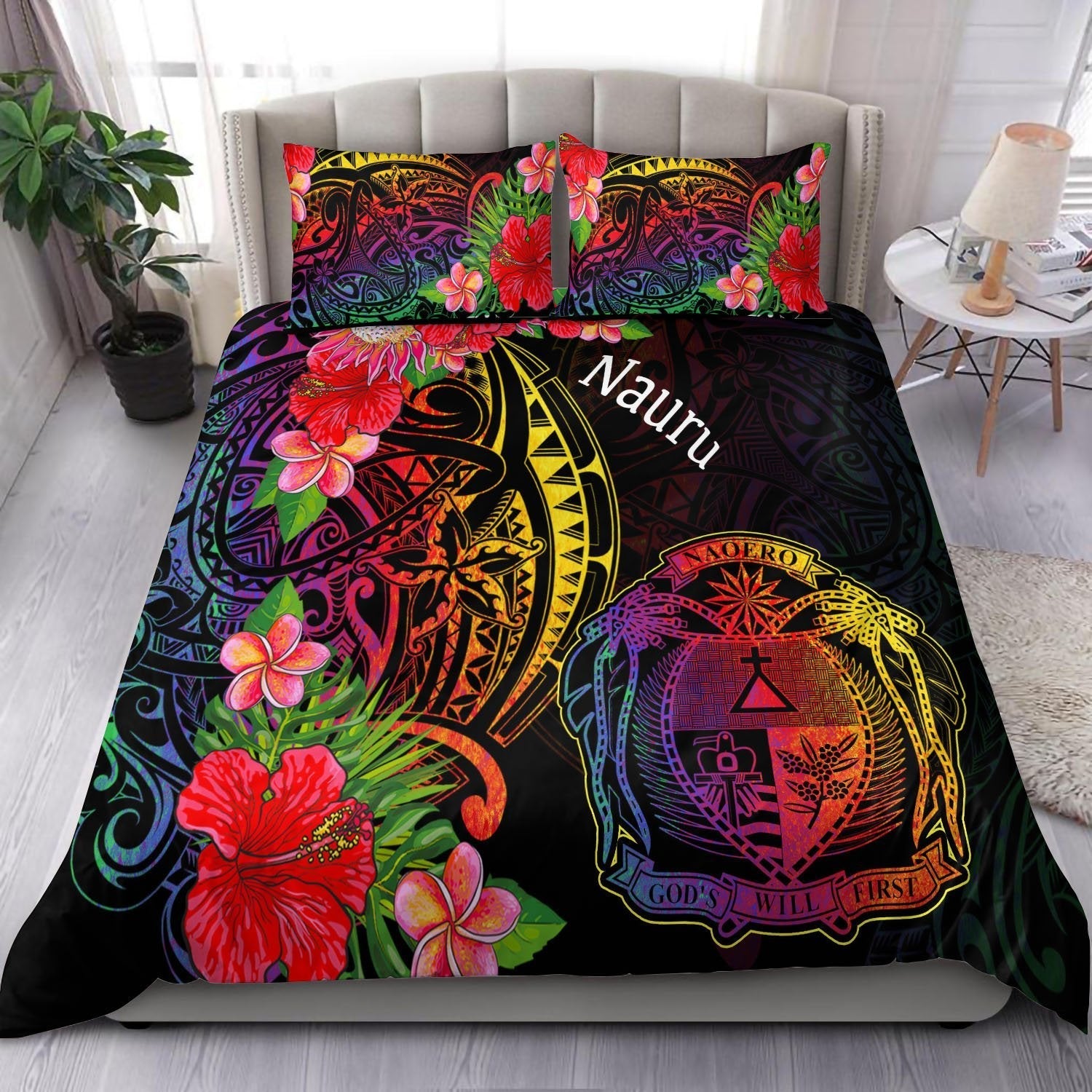 Nauru Bedding Set - Tropical Hippie Style - Vibe Hoodie Shop