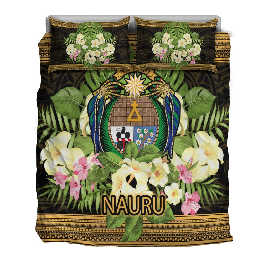 Nauru Bedding Set - Polynesian Gold Patterns Collection - Vibe Hoodie Shop