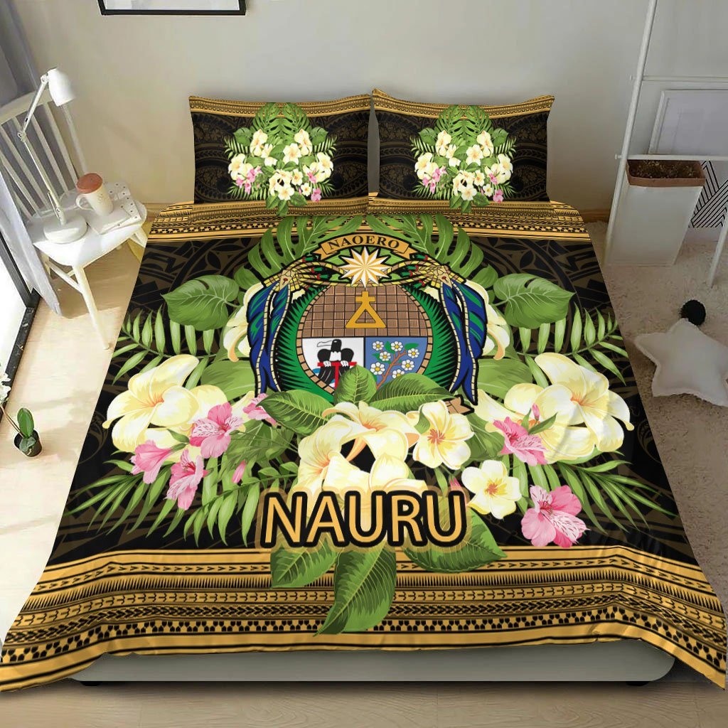 Nauru Bedding Set - Polynesian Gold Patterns Collection - Vibe Hoodie Shop