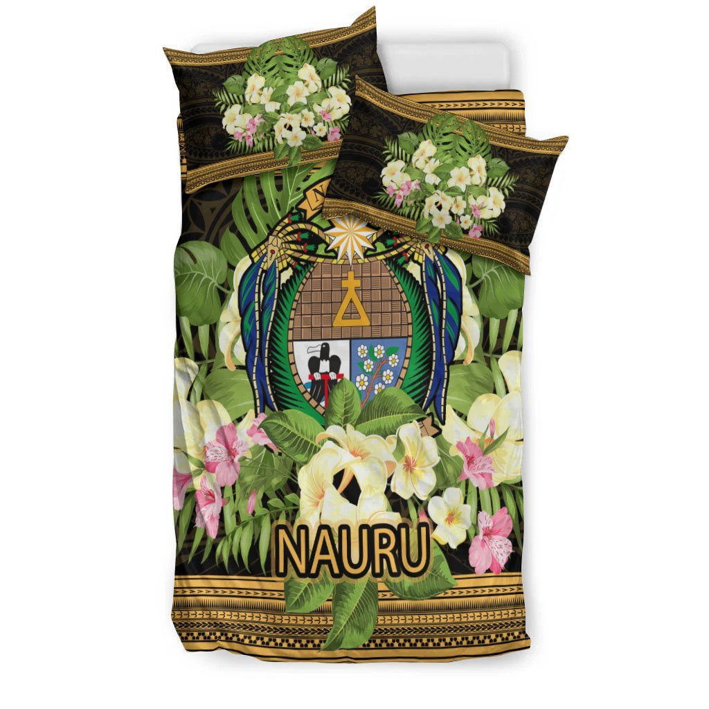 Nauru Bedding Set - Polynesian Gold Patterns Collection - Vibe Hoodie Shop