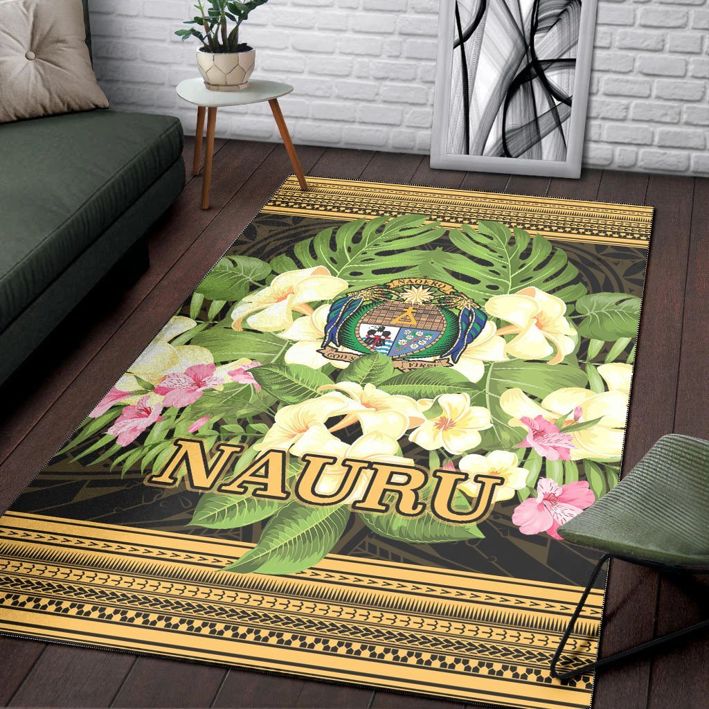 Nauru Area Rug - Polynesian Gold Patterns Collection - Vibe Hoodie Shop