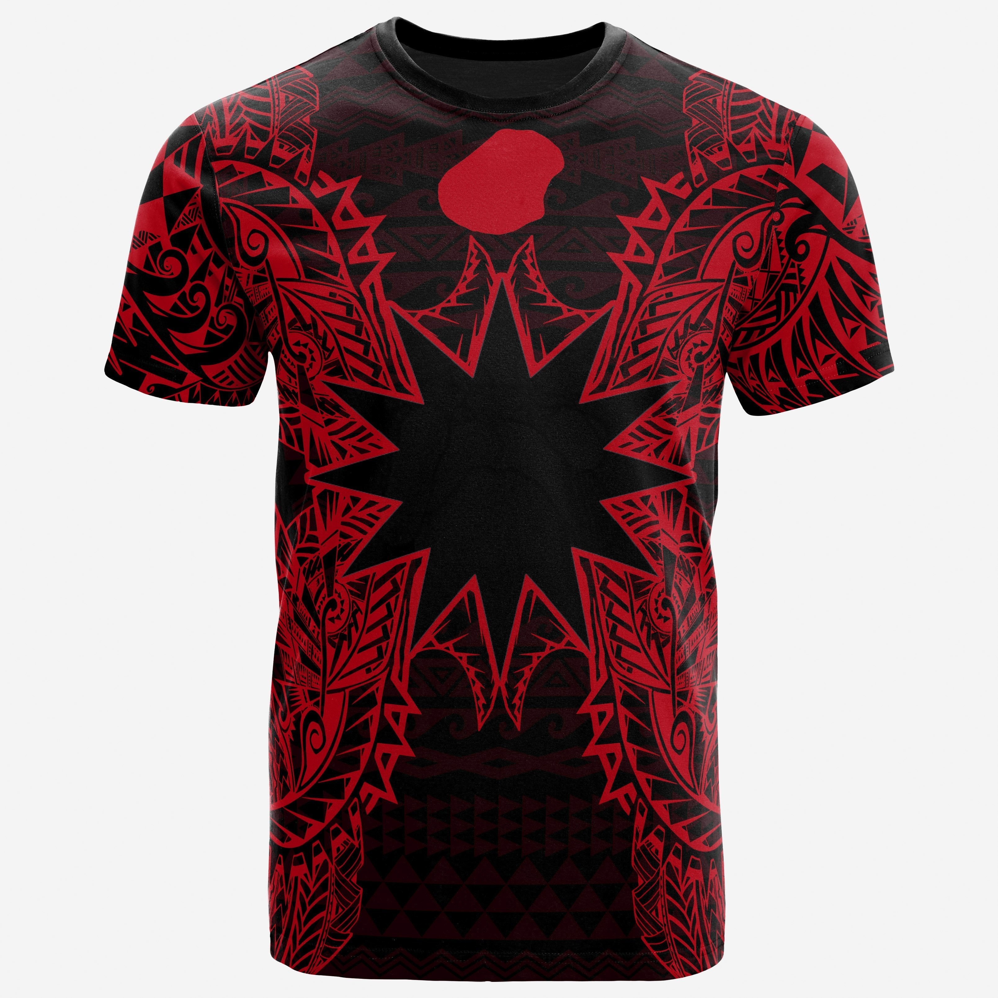 Vibe Hoodie Nauru All T shirt - Nauru FLag Map Polynesian Tattoo Red - Vibe Hoodie Shop