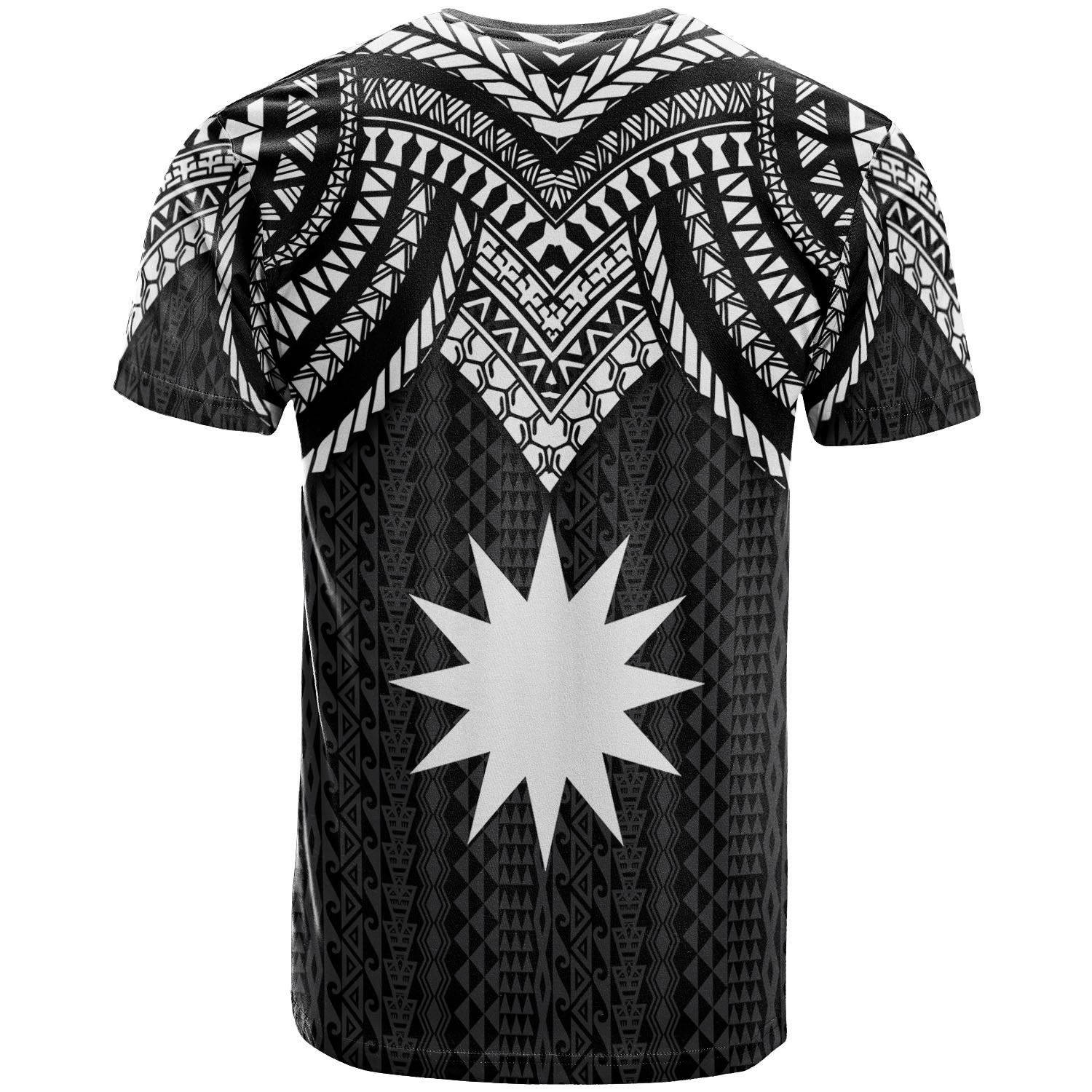 Vibe Hoodie Nauru Custom Personalised T shirt - Polynesian Armor Style Black - Vibe Hoodie Shop