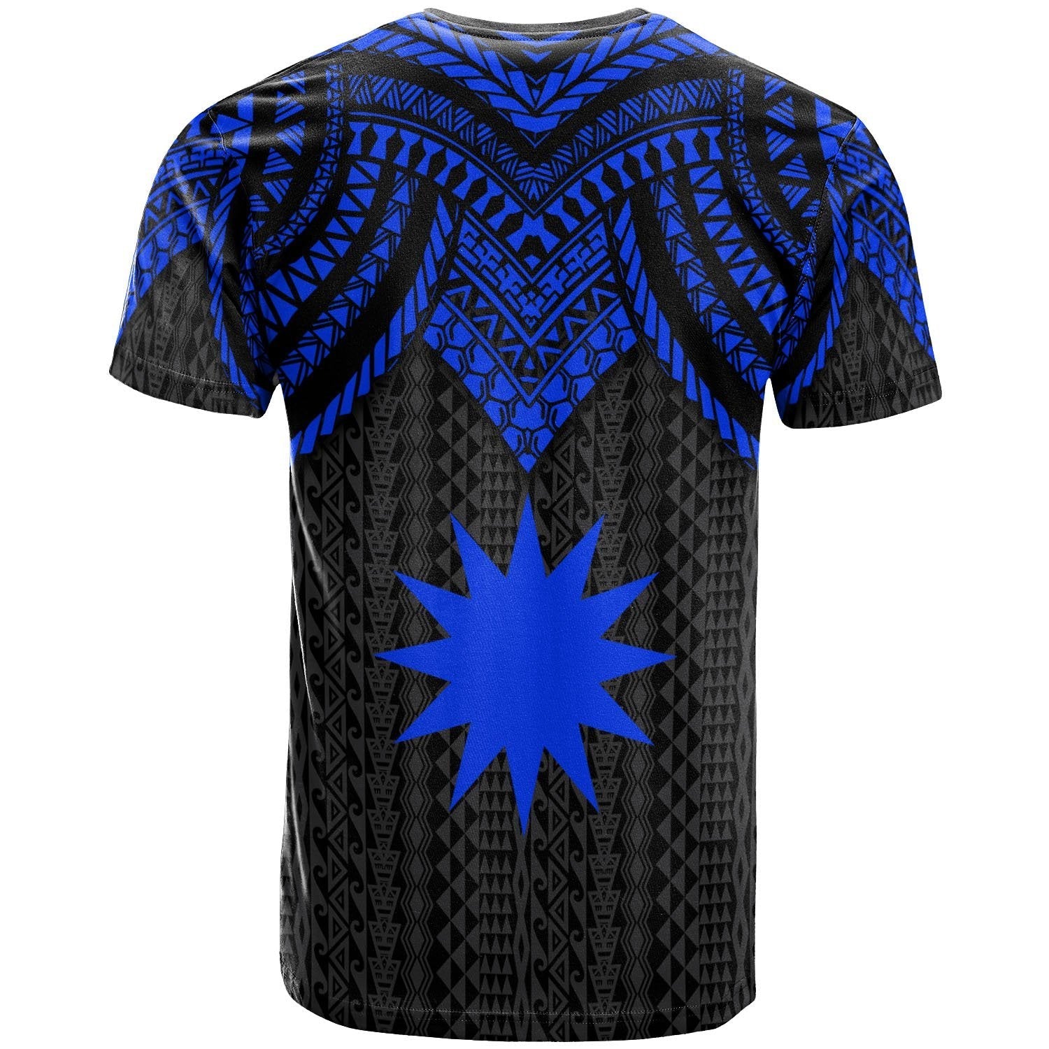Vibe Hoodie Nauru T shirt - Polynesian Armor Style Blue - Vibe Hoodie Shop